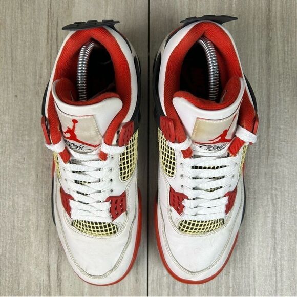Nike Air Jordan 4 Retro OG Fire Red 2020 Sneaker Shoe dc7770 160 Mens Size 8 - Picture 6 of 10
